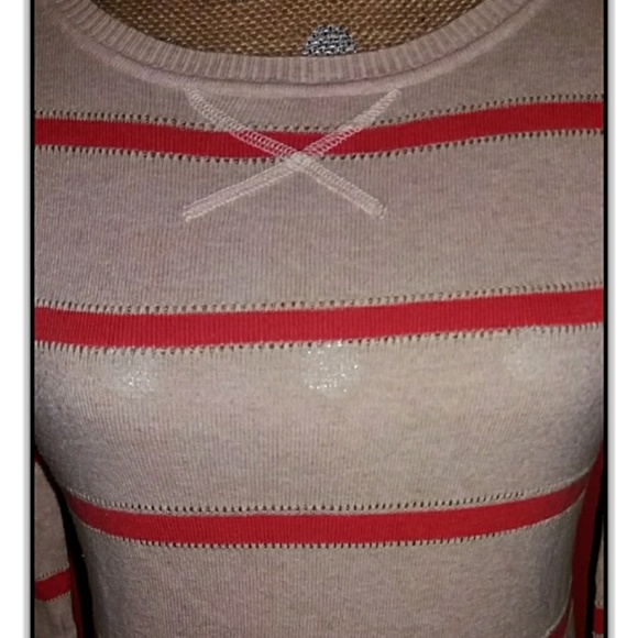 ☆Sold☆Pink Rose Striped Knit Top EUC - Picture 4 of 4